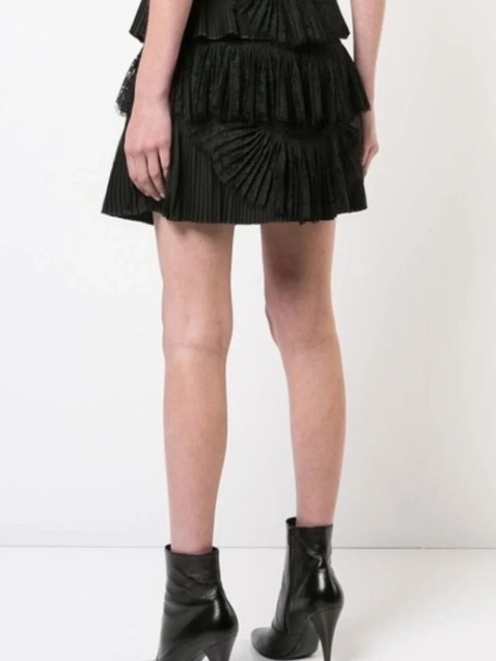 Alice + Olivia Iggy Pleated Lace Mini Skirt - Picture 4 of 8